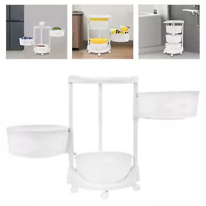 Kitchen Storage Cart Rotating Basket Rack Vegetable Fruit Holder 3 Layer Shelves - Picture 1 of 12