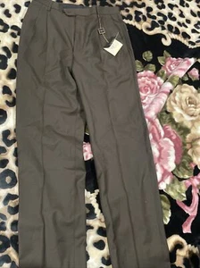 Baroni Couture Super 150s Slacks Two Pleat Brown Pants 100% Wool Size 30R - Bild 1 von 6