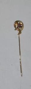 EPINGLE A CHAPEAU / cravate OR 18 carats ANCIENNE 19ème siècle Fleur rubis - Imagen 1 de 4