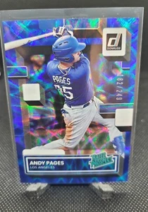 2022 PANINI DONRUSS BASEBALL ANDY PAGES RATED PROSPECT RP-10 BLUE HOLO #/249 - Picture 1 of 2