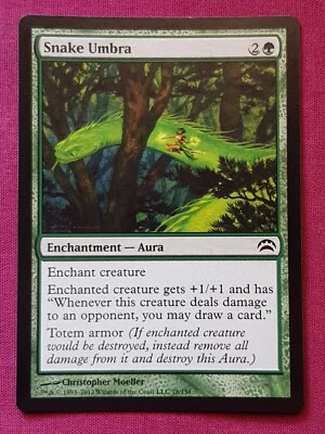 Magic The Gathering PLANECHASE 2012 SNAKE UMBRA green card MTG - Image 1 of 2