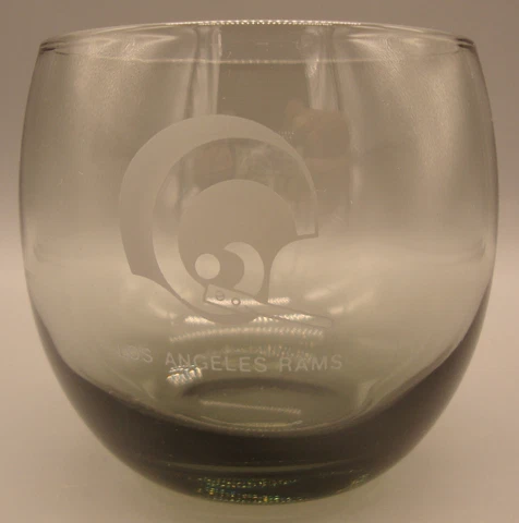 VINTAGE 70s LOS ANGELES RAMS 10 oz. SMOKED DRINKING GLASS Cover