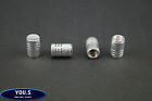 4 Piece Silver With Rings Aluminum Valve Caps for Cars Exclusive Hinkucker