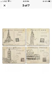 Pimpernel Postcard Sketches Placemats, Set of 4 New - Picture 1 of 11