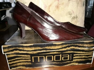 Moda Spana Black EEL Skin Shoes Size 8.5 - Picture 1 of 10