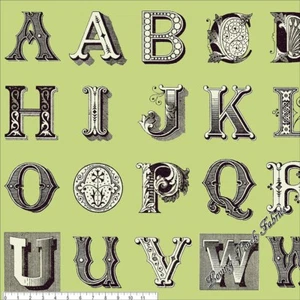 32 LETTERS QT FRISCH "LETTER STITCH" 24055-H ALPHABET FABRIC PANEL 23.5"X44" - Picture 1 of 2