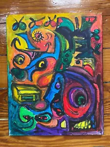 Quadro su tela occhi astratti 11x14 Amanda Renault arte contemporanea outsider - Foto 1 di 5