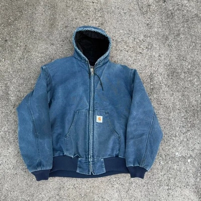 Chaqueta de trabajo activa vintage años 90 Carhartt azul marino talla XL Foto 1 de 4