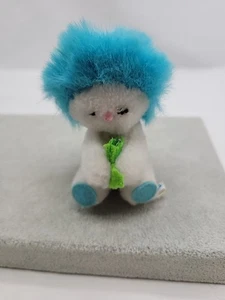 DAKIN NATURE BABIES WHITE FROU FROU TURQUOISE AQUA BLUE HAIR PLUSH 3.5" - Picture 1 of 16