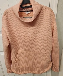 Soft Pink Quilted Sweater Pullover Cowl Neck Jones New York Sport Size L - Picture 1 of 6