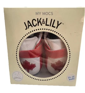 Jack & Lily My Mocs Toddler Shoes 30-36 Months Red Maple Leaf Soft Sole Moccasin - Bild 1 von 5