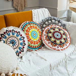 Cover with Stunning Hand Embroidery in a Playful Round Shape and Style - Picture 1 of 20