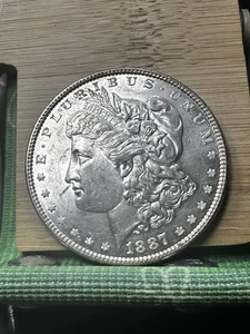 1887-P Morgan Silver Dollar $1 BU Brilliant Uncirculated 90% Silver - Picture 1 of 5
