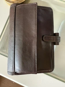 Diario organizador vintage Filofax Personal Ranger marrón oscuro raro - Imagen 1 de 4