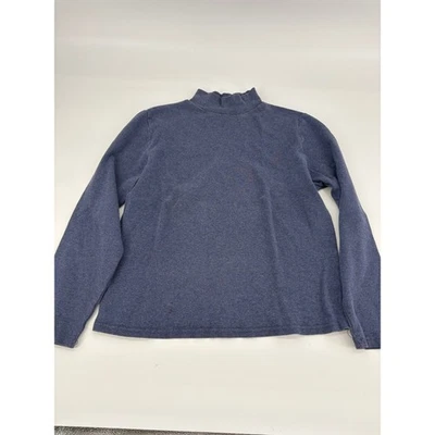 Top elástico manga larga cuello falso azul Croft & Barrow Petite para mujer talla M Foto 1 de 4