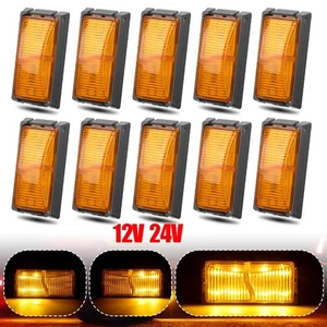10X Clearance Light LED Side Marker Truck Trailer Lorry UTE RV Lamp Amber 12-24V - Picture 1 of 14