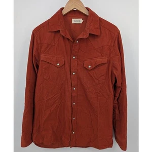 Corduroy Burnt Orange Taylor Stitch Men's Western Shirt 100% Cotton Pearl Snap - Picture 1 of 7
