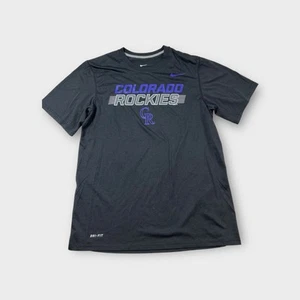 Black Nike Dri-Fit Colorado Rockies Tshirt Shirt Men's M Medium - Picture 1 of 6