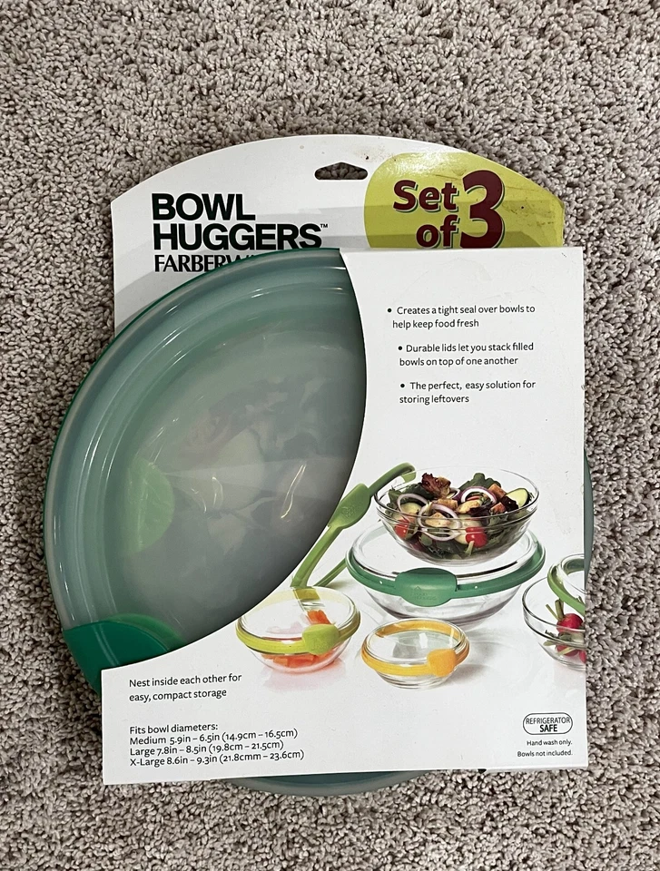 Abraçadores de tigela Farberware - Conjunto de 3 serve - Médio, grande e X-grande (5,9 pol-9,3 pol) - Imagem 1 de 2