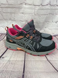 Asics GEL-Venture 7 Women Trail Running Shoes Black/grey/pink  Sz 6.0  #1012A477 - Picture 1 of 10