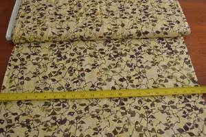 By 1/2 Yd, Brown Vines on Yellow Cotton Batik, Moda/Aloha/Laundry Basket, B410 - Picture 1 of 5