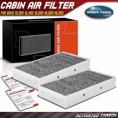 2x Activated Carbon Cabin Air Filter for Mercedes-Benz GL450 GL550  ML250 ML550 - Image 1 of 4