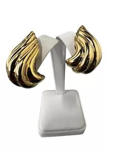18K yellow gold TIFFANY & CO Heavy Omega back Fashion earrings 24.8 grams - Picture 1 of 5