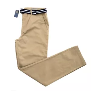 NWT Polo Ralph Lauren Big Boys Slim Fit Khaki Twill Belted Pants $60 Size 20 XL - Picture 1 of 10