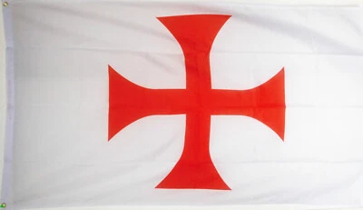 KNIGHTS TEMPLAR RED CROSS FLAG 5X3 Christian Crusades Crusader ENGLAND flags - Image 1 of 2