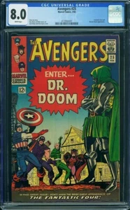 Avengers #25 -CGC 8.0 WHITE PAGES- Doctor Doom - Marvel Comics 1966 - Picture 1 of 1