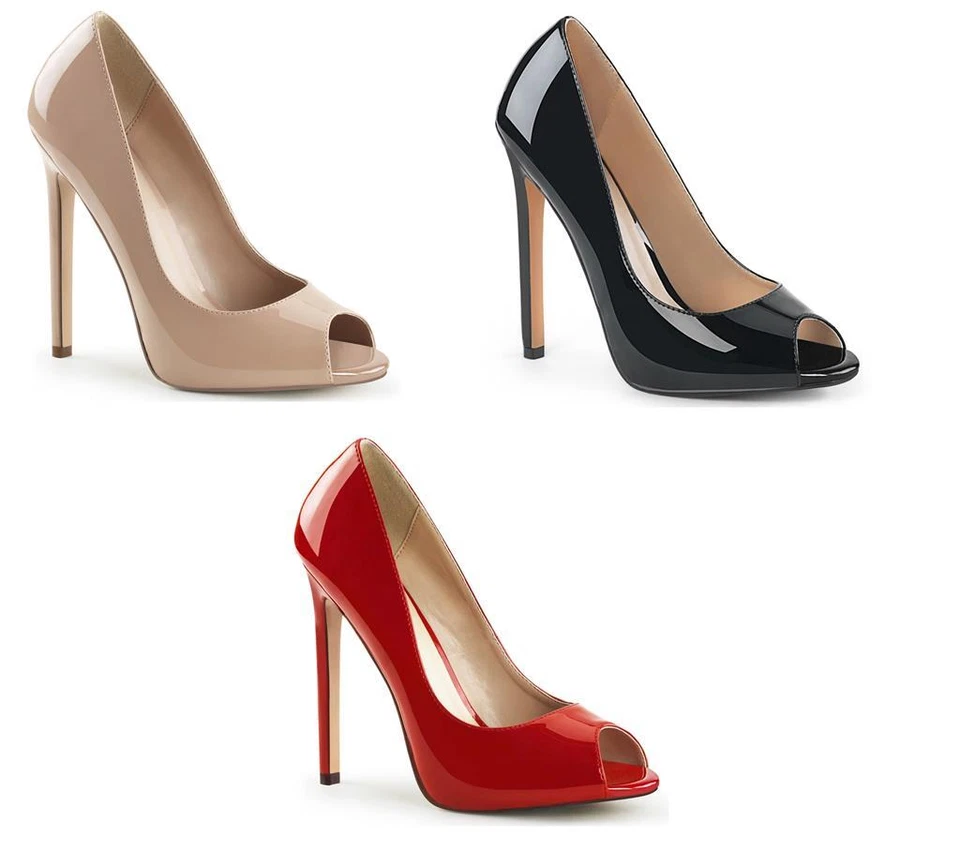 STILETTO HIGH HEEL PEEPTOE 5" PLATEAU KURZSCHUHE PLEASER SEXY 42 GRÖSSEN 3-11 - Bild 1 von 1