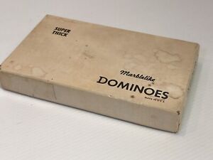Vintage Puremco Dominoes Super Thick Marblelike  White Made In USA, Waco, Texas