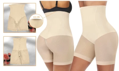 Damen Langbein Shorts Mieder Unterhose Bauchweg Spitzen Slip Sheapewear Spitze - Bild 1 von 4