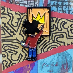 Lil Basqy Painting Enamel Pin - Jean - Michel Pins - Parody - Free Shipping - Picture 1 of 4