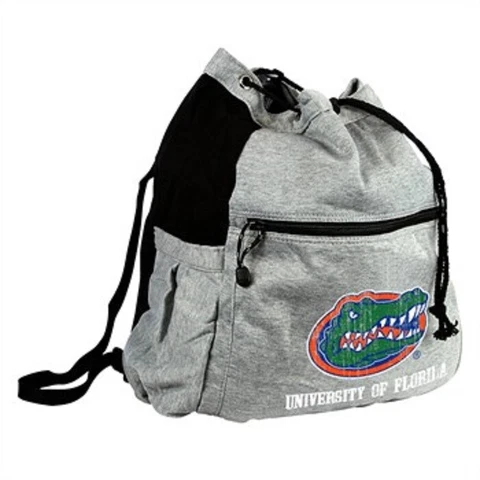 NCAA University of Florida Gators Gray Sweatshirt Sport Pack Drawstring Bag NEW Cover