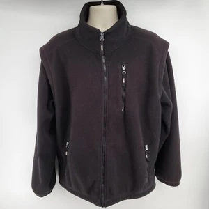 Polarex Extreme Jacket Convertible Vest Sleeves Zip Off Black Size L Hiking - Picture 1 of 10