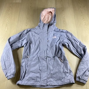The North Face Dryvent Rain Jacket Womens Sz S Gray Pink Full Zip Hooded - Picture 1 of 6