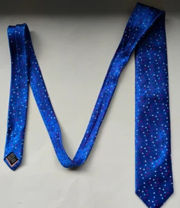 THOMAS PINK Men's 100% Silk XL Necktie POLKA DOT Blue/Multi color - Picture 1 of 5