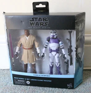 STAR WARS BLACK SERIES Mace Windu & 187th Legion Clone Trooper 2-Pack 6” Figure - Picture 1 of 8