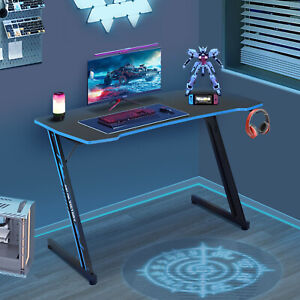 39" 47" Z Shaped Gaming Desk PC Computer Table Home Office Racing Desk Blue