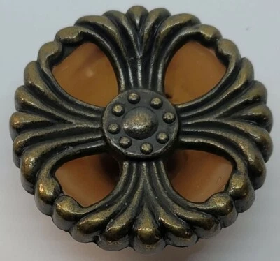 2" Round Bakelite Zinc Diecast Waterfall style knob pull mid century modern rust - Image 1 of 4