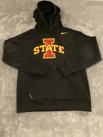 Iowa State Sweatshirt/Hoodie Mens M Black Nike ThermaFit Cyclones NCAA Casual Cover