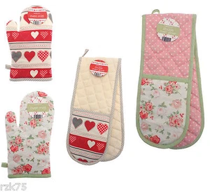 Oven Gloves, Vintage Design Single Double Oven Gloves Mitt, Cooking Baking - Picture 1 of 11