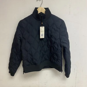 Calia Women's Outwear Quilted 1/2 Zip Pullover Jacket Pure Black WAX33055 New! - Picture 1 of 9