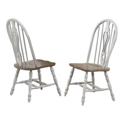 Sillas de comedor Sunset Trading Country Grove de madera con cerradura de 18" en gris (juego de 2) Foto 1 de 3