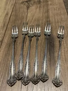 Set Of 6 vintage 1847 elegant forks fork Hors d'Oeuvre Cocktail - Picture 1 of 3