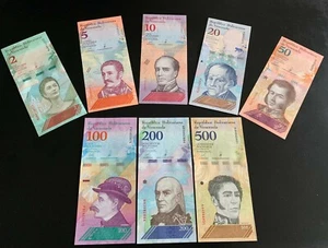 Venezuela 2018 set 2 5 10 20 50 100 200 500 Bolivares Soberanos - Free Shipping - Picture 1 of 2