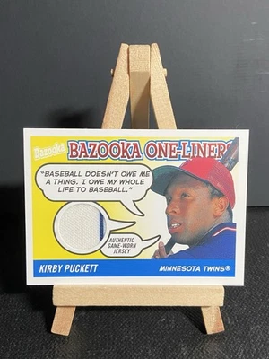 Kirby Puckett 2004 TOPPS BAZOOKA ONE-LINER Game-Worn Jersey Card #BOLKP2 - Image 1 of 2
