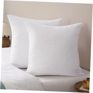 Ultra Soft Waffle Weave Euro Shams Pillow Covers, 26" x 26" (Pack of 2) White - Picture 1 of 7