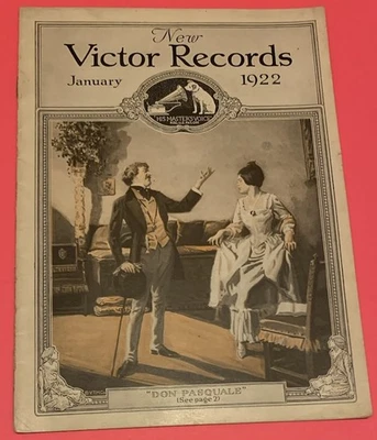 VICTOR RECORDS JANUARY 1922 CATALOG VINTAGE 78 RPM RCA NIPPER DOG BOOKLET Foto 1 de 4